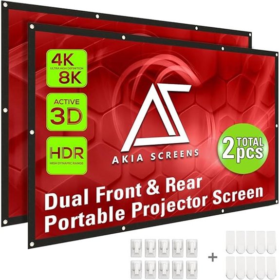 Akia 120-Inch Dual Projector Screen Foldable 8K Ultra HD