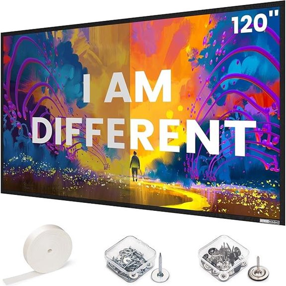 ALR Projector Screen 120 Wall-Mounted Gray Screen