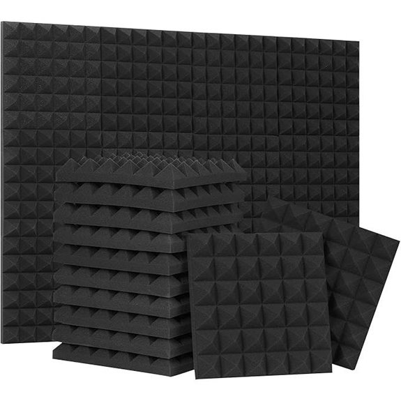 12 Pack Pyramid Acoustic Foam Panels for Soundproofing