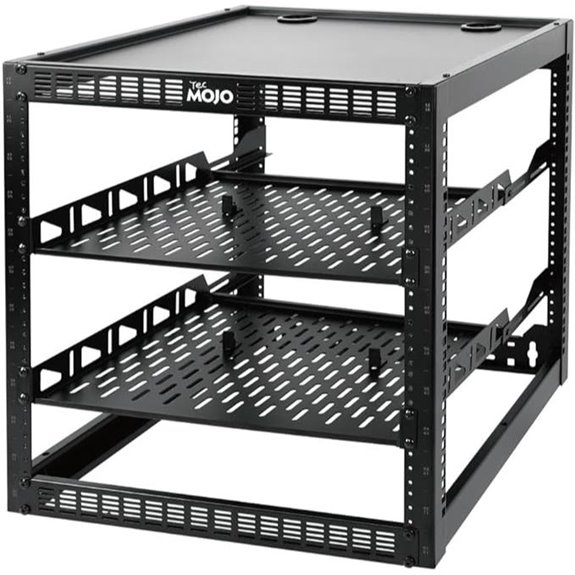 Tecmojo 12U Open Frame Network Rack with Shelves