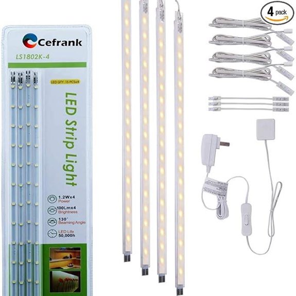 Cefrank LED Light Bars Kit 16-inch Linkable Warm White