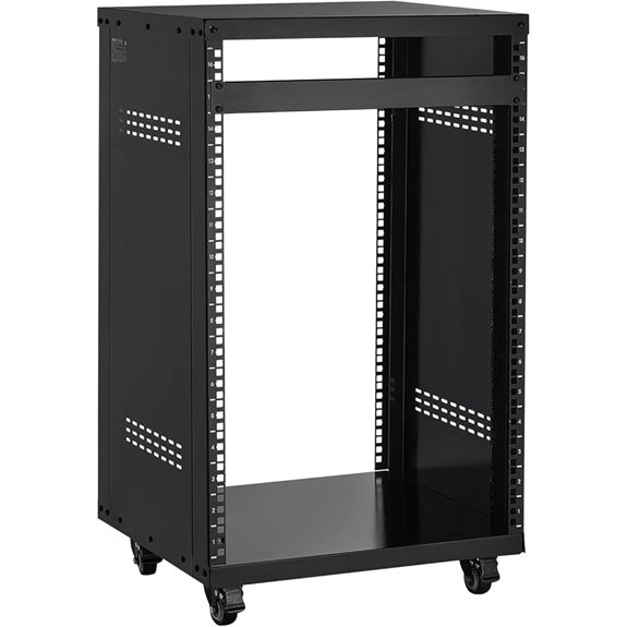VEVOR 16U Open Frame AV Rack with Wheels