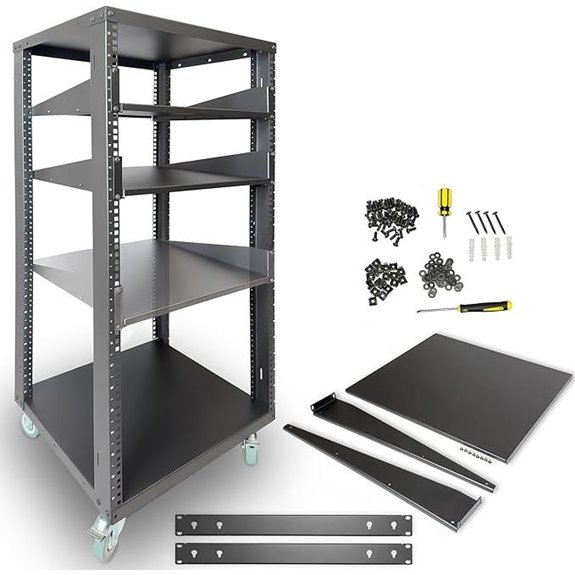 AxcessAbles 22U Open Frame Network Rack with Wheels