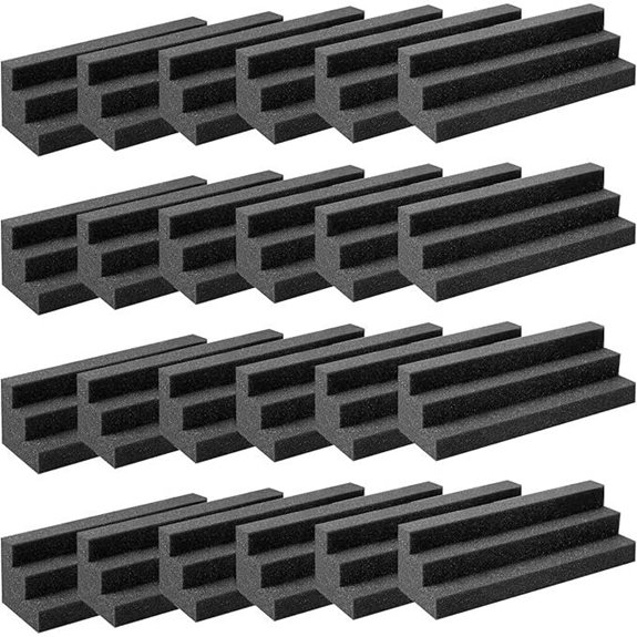 24 Pack Acoustic Foam Bass Traps for Soundproofing