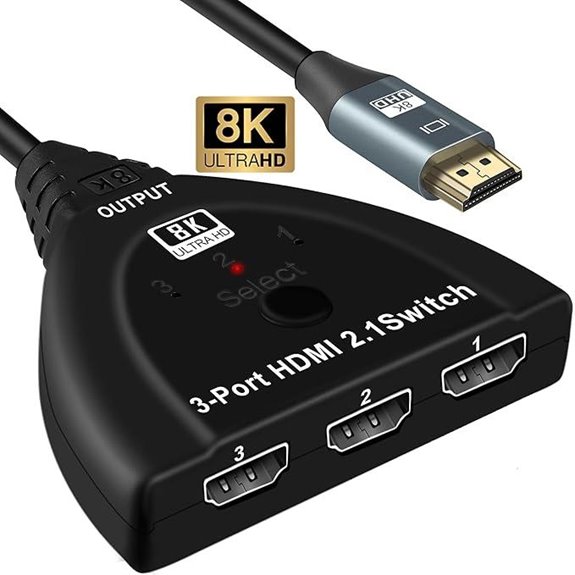 NEWCARE 3-Port 4K/8K HDMI Switch with HDR VRR