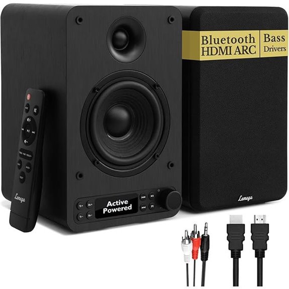 LEMEGA 40W Bluetooth Bookshelf Speakers with Bass