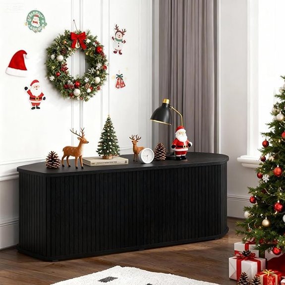 Corner TV Stand 43 Inch with Sliding Door