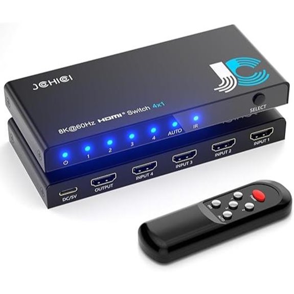 HDMI 2.1 Switch 4-in-1 8K@60Hz Remote Control