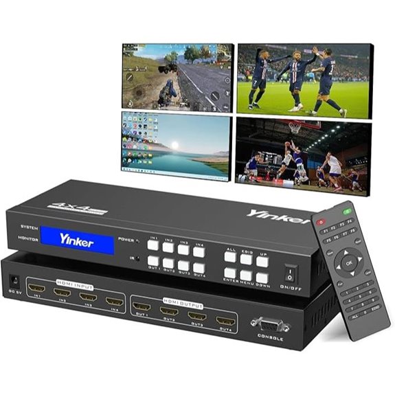 4K HDMI 4x4 Matrix Switcher with Remote