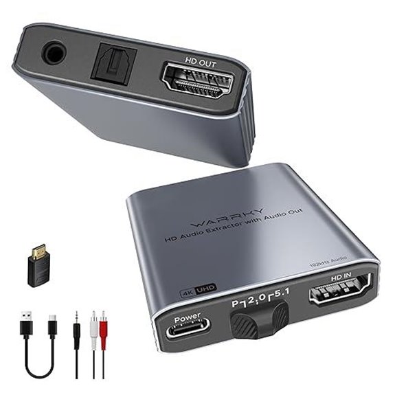 WARRKY 4K HDMI Audio Extractor with Optical & RCA