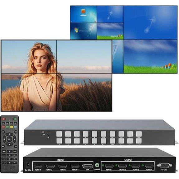 ICUIXIAN 4x4 4K HDMI Matrix Video Wall Switch