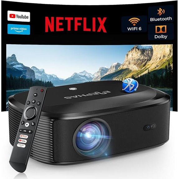 ELEPHAS 4K WiFi Bluetooth Outdoor Movie Projector