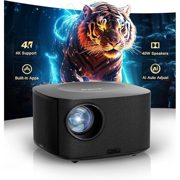 ONAOYAO 4K WiFi/Bluetooth Projector with Smart OS