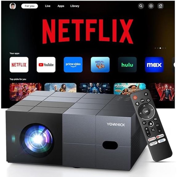 4K Smart Projector with WiFi 6 & Dolby Audio