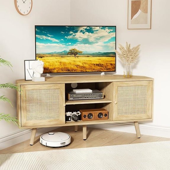Corner TV Stand for 55 Inch TVs with Storage