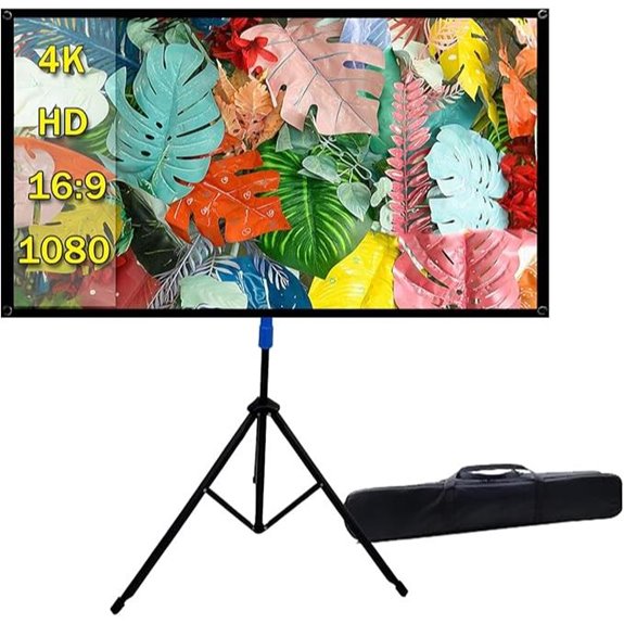60-Inch Outdoor 4K HD Projector Screen with Stand