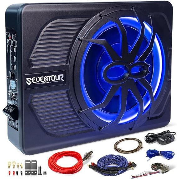 10 800W Slim Under Seat Car Subwoofer Kit