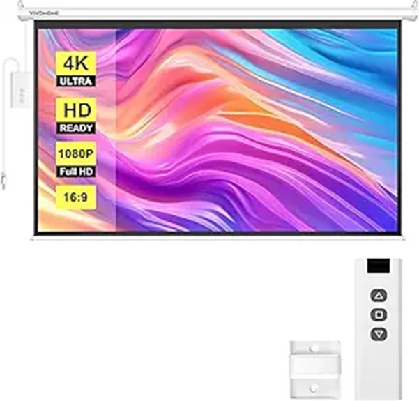 VIVOHOME Electric Projection Screen 84-Inch 4K HD