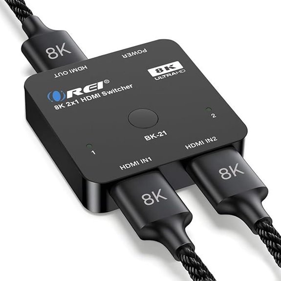 OREI 8K HDMI Switch 2x1 with Auto Selection