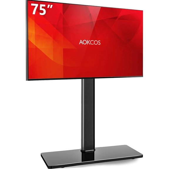 Swivel TV Floor Stand 43-75 Inches Adjustable Black