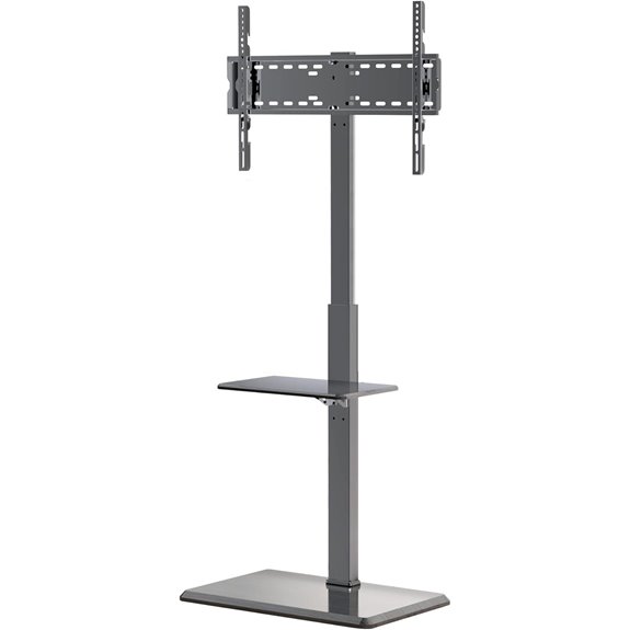 Universal Floor TV Stand with Shelf and Adjustable Height