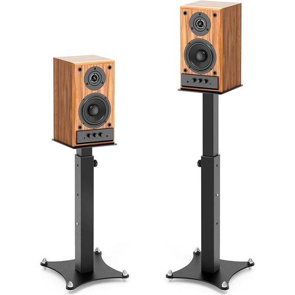 Adjustable Metal Speaker Stands Pair with Cable Management