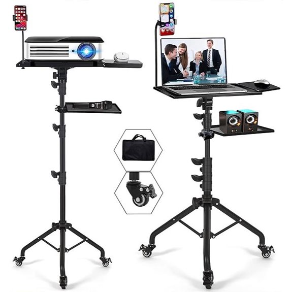 Adjustable Mobile Projector and Laptop Stand