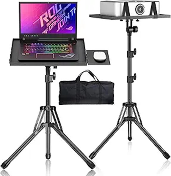 Adjustable Tripod Stand with Mouse Tray and Carry Bag