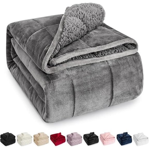 Wemore Sherpa Weighted Blanket for Adults 15 lbs