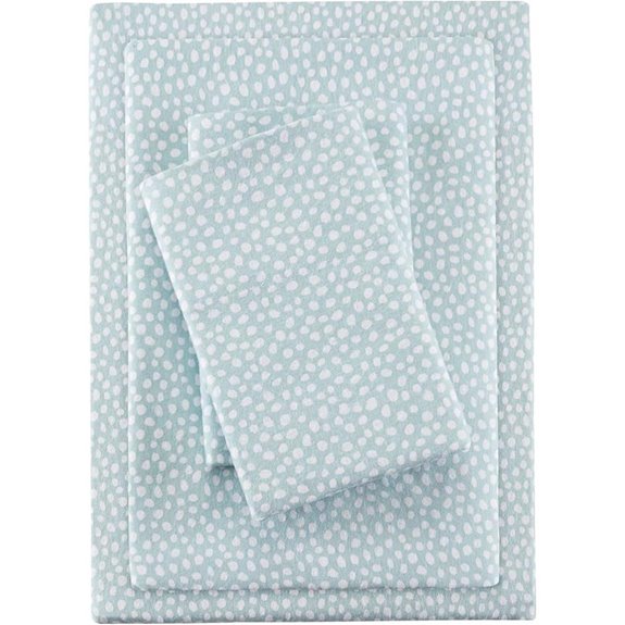 True North Flannel Cotton Sheet Set (Full Aqua Dots)