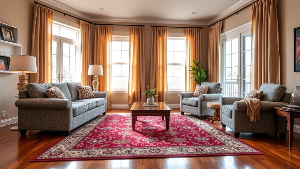 area rugs absorb sound