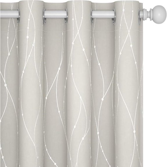 Deconovo Beige Light-Darkening Bedroom Curtains (Set of 2)