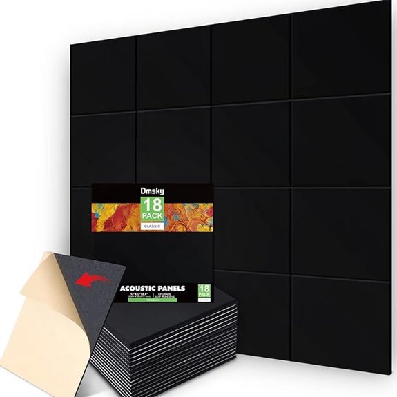 18 Pack Black Acoustic Soundproof Wall Panels