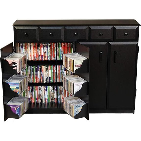 Venture Horizon Media Cabinet with Drawers (Black)