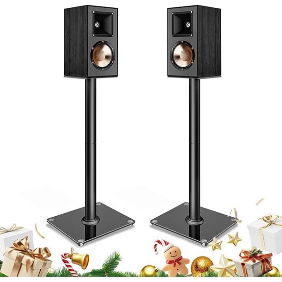 Speaker Stands Pair for Surround Sound 55 LBS Black
