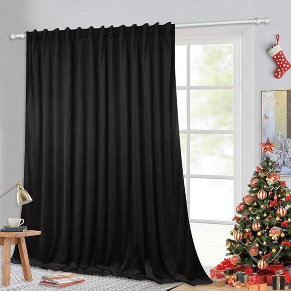 StangH Black Velvet Backdrop Curtains 96 inches