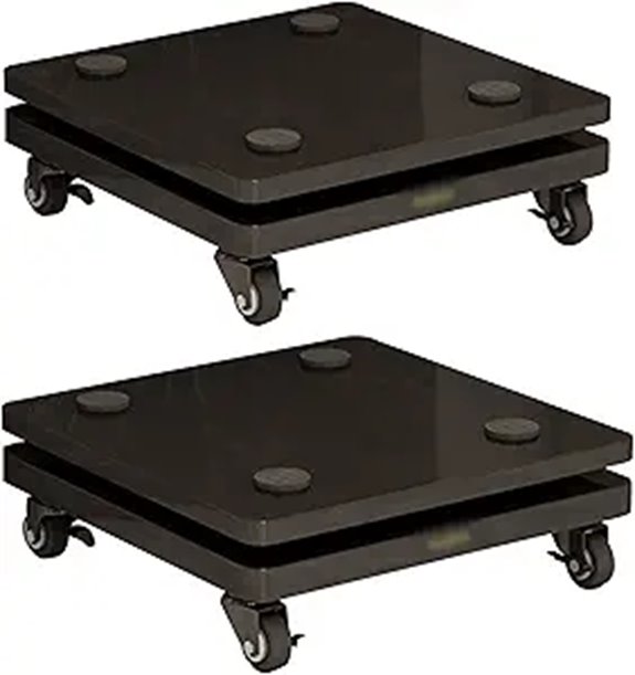 Subwoofer Isolation Stand with Wheels 35x40cm Black
