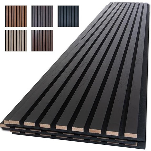 NeatiEase Black Wood Slat Wall Panels 4-Pack