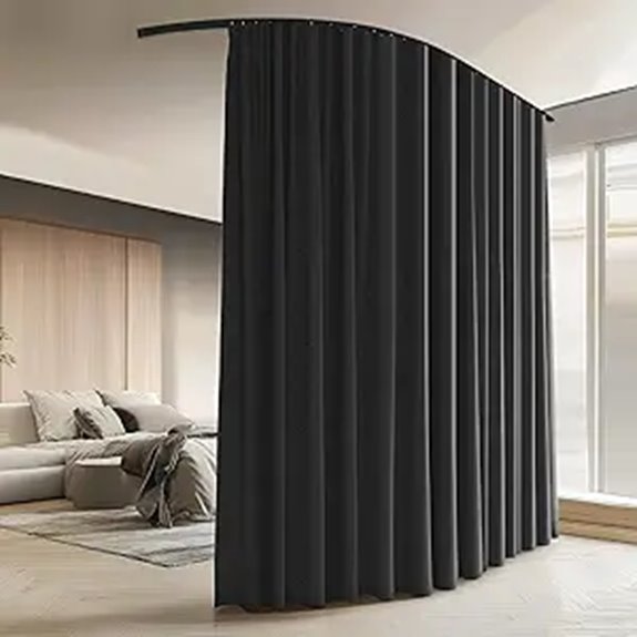 Blackout Room Divider Curtains with Ceiling Track Set
