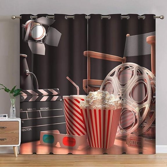 Jekeno Movie Theater Blackout Curtains 2 Panels
