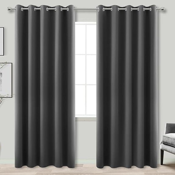 KOUFALL Blackout Noise-Reducing Curtains 72x84 Grey