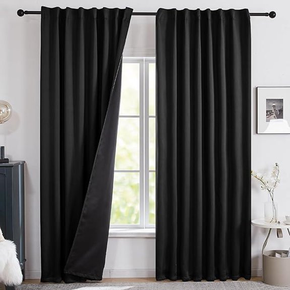 Deconovo Blackout Curtains 95 Inch Soundproof & Insulated