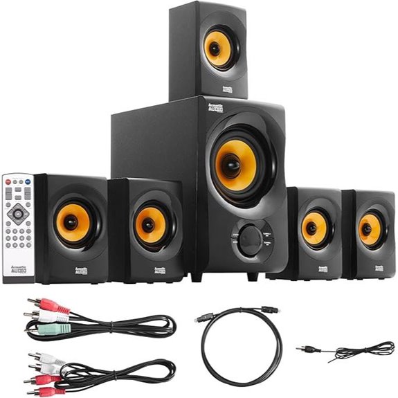 Acoustic Audio 5.1 Bluetooth Home Theater Speaker System