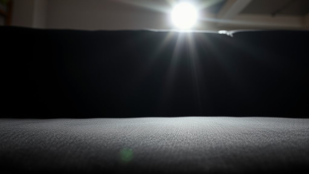 bright lighting dulls black surfaces