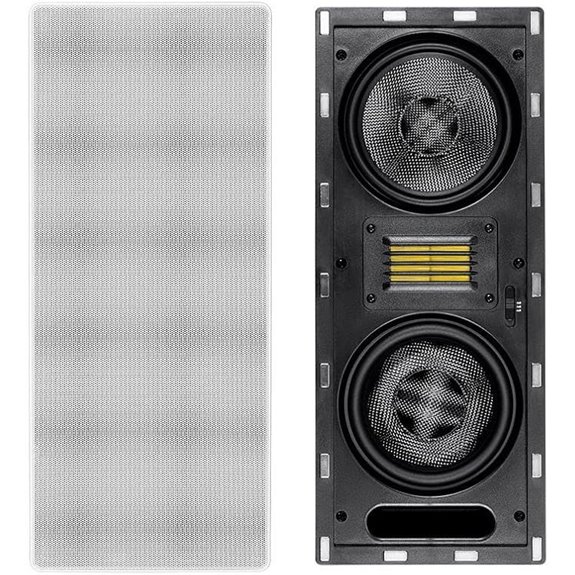 Monoprice 3-Way Carbon Fiber In-Wall Speakers