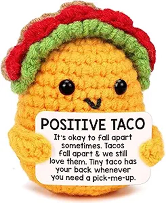 Positive Crochet Taco Gift for Women Men Stocking Stuffers