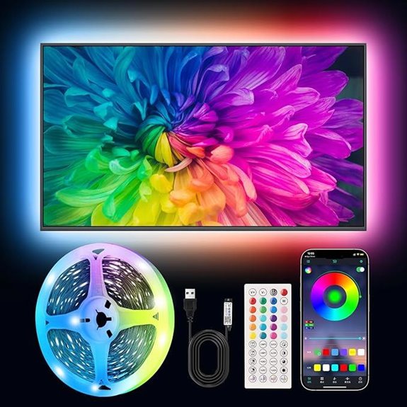 RGB LED TV Strip Lights with Remote & App