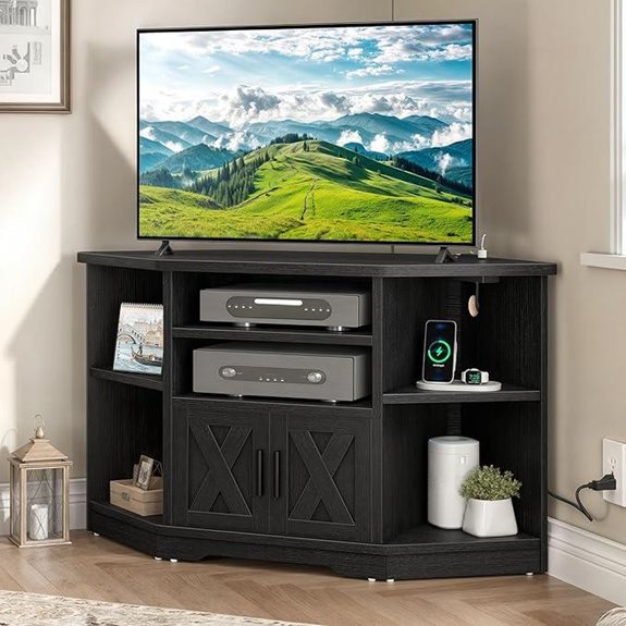 YITAHOME Corner TV Stand with Storage and Outlets