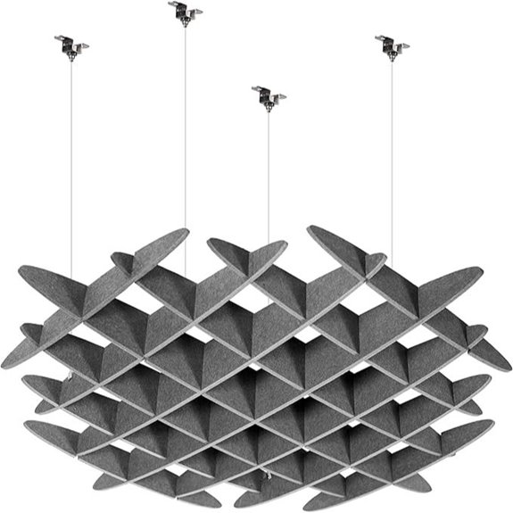 VIVO Hexagonal Acoustic Ceiling Panel Dark Gray