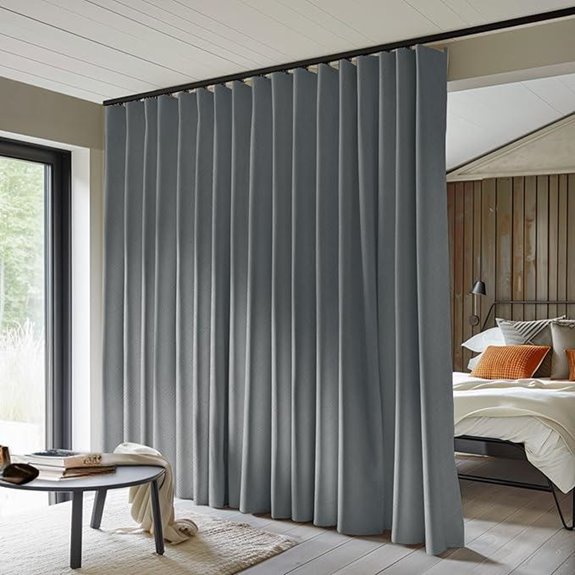 Dark-Grey Blackout Room Divider Curtain Panel